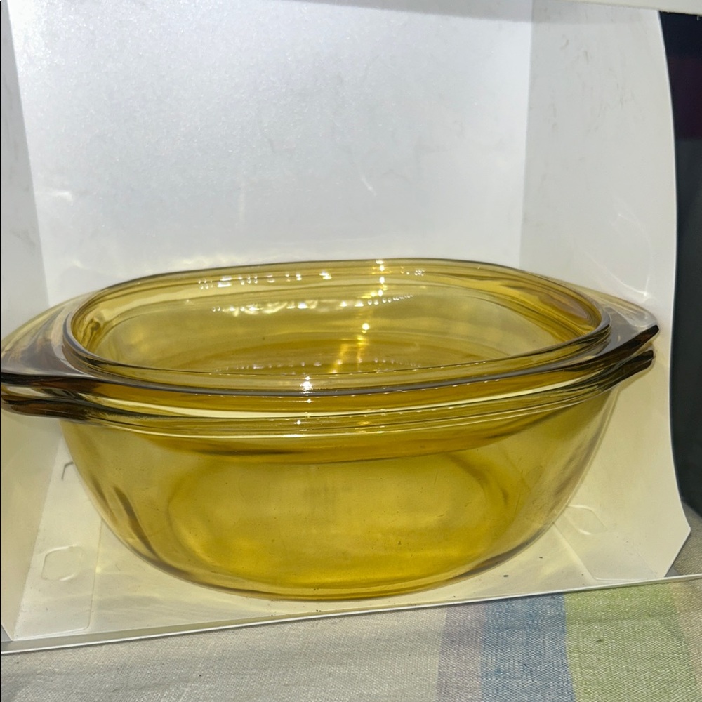 Amber Glass Baking Dish - Vintage made in Mexico